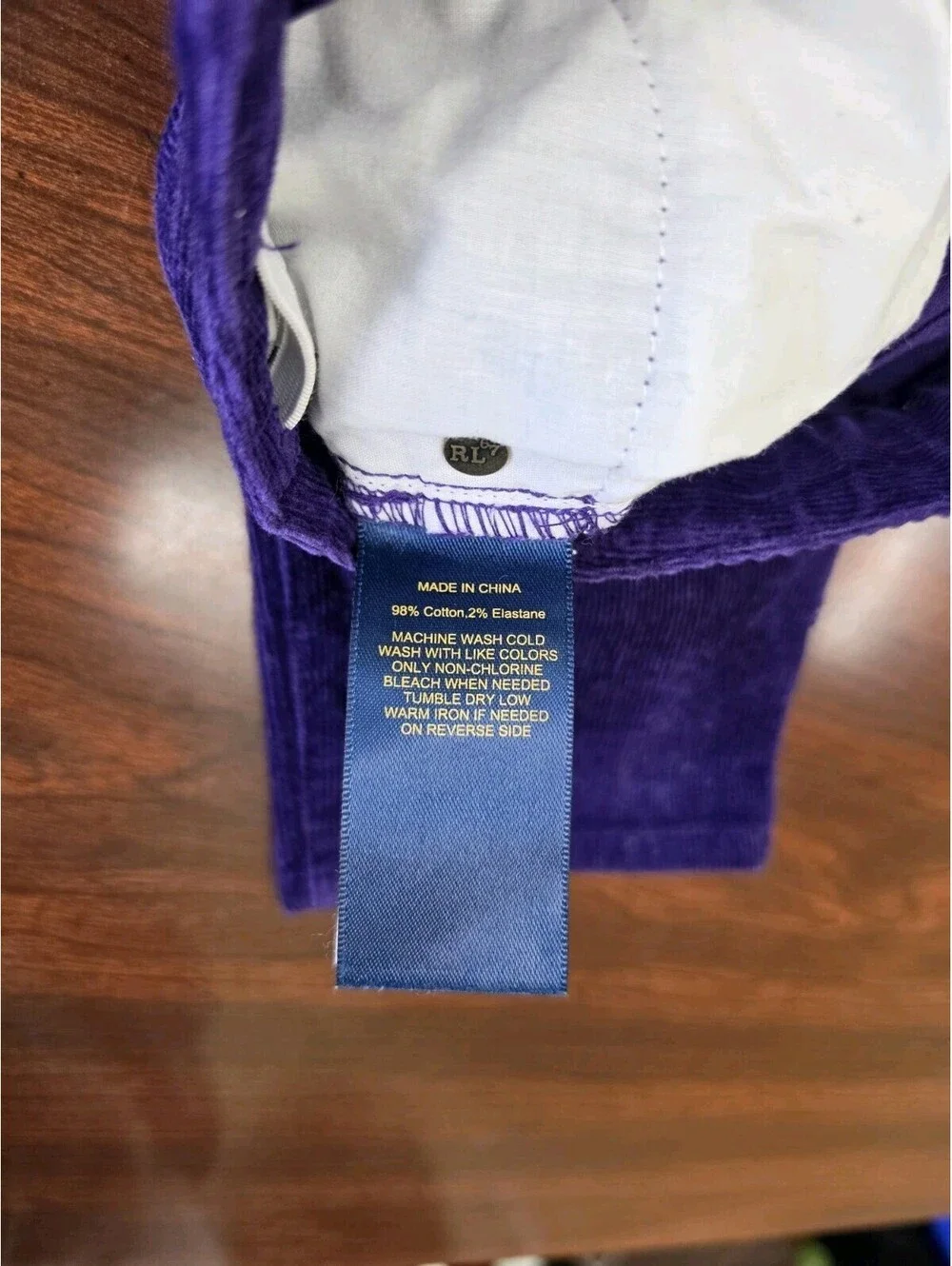 Polo Ralph Lauren Kids Purple Corduroy Pants SZ 6 Straight Leg Classic Pony Logo